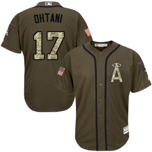 Amazing Angels #17 Shohei Ohtani Green Salute to Service Stitched Youth MLB Jersey With high demand Don't miss out Order now to wear your team colors