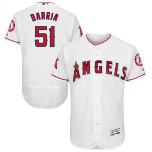 Amazing Angels of Anaheim #51 Jaime Barria White Flexbase Authentic Collection Stitched MLB Jersey
