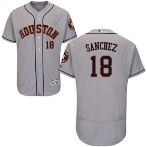 Amazing Astros #18 Aaron Sanchez Grey Flexbase Authentic Collection Stitched MLB Jersey