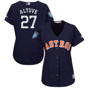 Amazing Astros #27 Jose Altuve Navy Blue 2018 Spring Training Cool Base Women's Stitched MLB Jersey Hurry Exclusive offer Place your order immediately for a great jersey