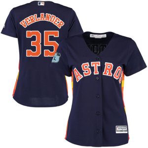 Amazing Astros #35 Justin Verlander Navy Blue Alternate Women's Stitched MLB Jersey For a short time available Grab yours quickly to own a team jersey