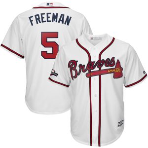 Amazing Atlanta Braves #5 Freddie Freeman Majestic 2019 Postseason Official Cool Base Player Jersey White