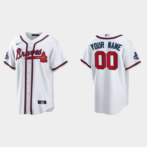Amazing Atlanta Braves Custom Men's Nike 2021 World Series Champions Patch MLB Game Jersey   White