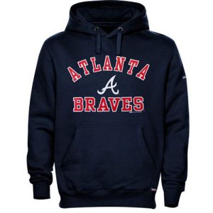 Amazing Atlanta Braves Fastball Fleece Pullover Navy Blue MLB Hoodie