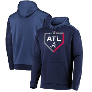 Amazing Atlanta Braves Majestic 2019 Postseason Dugout Authentic Pullover Hoodie Navy