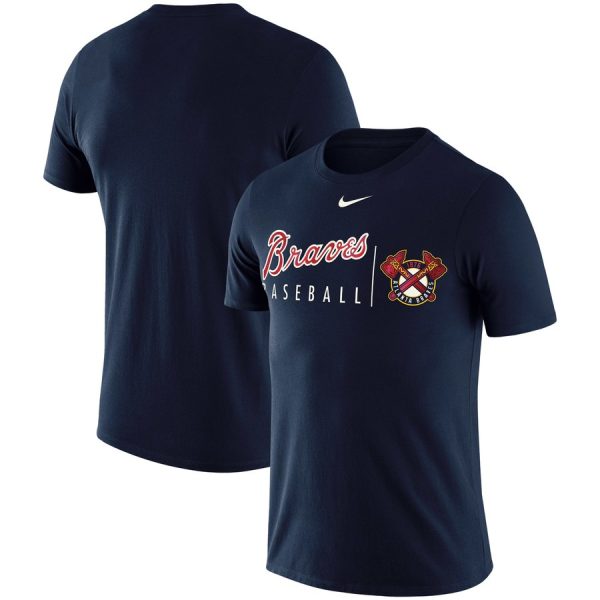 Amazing Atlanta Braves Nike MLB Logo Practice T Shirt Navy