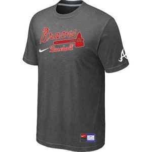 Amazing Atlanta Braves Nike Short Sleeve Practice MLB T Shirt Crow Grey