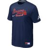 Amazing Atlanta Braves Nike Short Sleeve Practice MLB T Shirt Midnight Blue