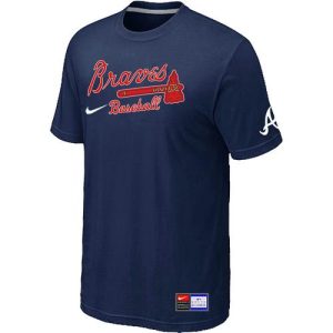 Amazing Atlanta Braves Nike Short Sleeve Practice MLB T Shirt Midnight Blue