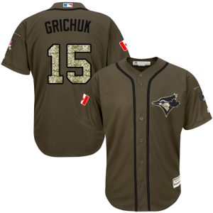Amazing Blue Jays #15 Randal Grichuk Green Salute to Service Stitched MLB Jersey