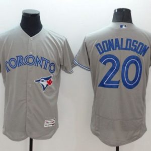 Amazing Blue Jays #20 Josh Donaldson Grey Flexbase Authentic Collection Stitched MLB Jersey