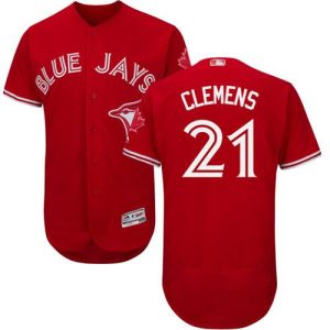 Amazing Blue Jays #21 Roger Clemens Red Flexbase Authentic Collection Canada Day Stitched MLB Jersey