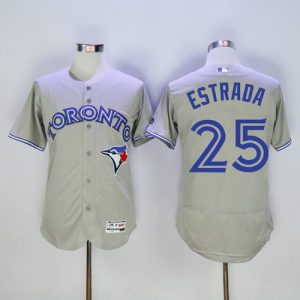 Amazing Blue Jays #25 Marco Estrada Grey Flexbase Authentic Collection Stitched MLB Jersey
