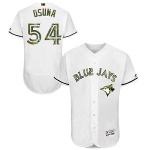 Amazing Blue Jays #54 Roberto Osuna White Flexbase Authentic Collection Memorial Day Stitched MLB Jersey