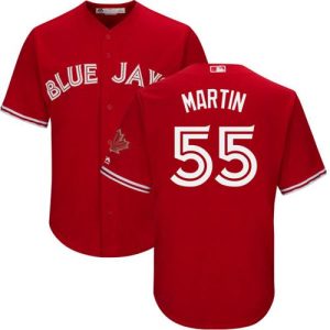Amazing Blue Jays #55 Russell Martin Red New Cool Base Canada Day Stitched MLB Jersey