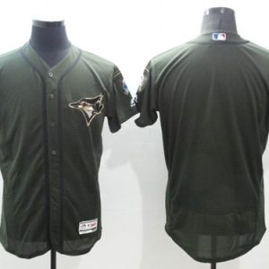Amazing Blue Jays Blank Green Flexbase Authentic Collection Salute to Service Stitched MLB Jersey