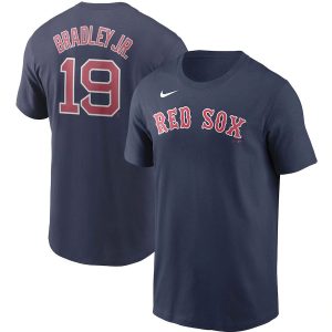 Amazing Boston Red Sox #19 Jackie Bradley Jr. Nike Name & Number T Shirt Navy Act fast Only a few left Secure yours today