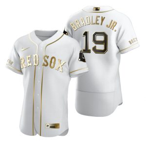 Amazing Boston Red Sox #19 Jackie Bradley Jr. White Nike Men's Authentic Golden Edition MLB Jersey