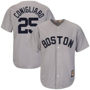 Amazing Boston Red Sox #25 Tony Conigliaro Majestic Cooperstown Collection Cool Base Player Jersey Gray