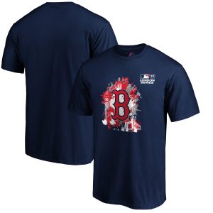 Amazing Boston Red Sox Majestic 2019 London Series Splatter T Shirt   Navy