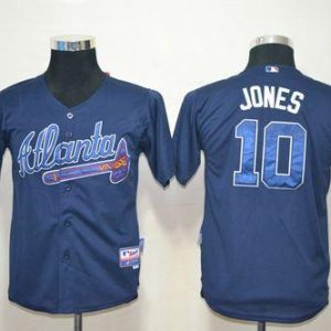 Amazing Braves #10 Chipper Jones Blue Cool Base Stitched Youth MLB Jersey Retailers boost your inventory Order now to meet customer demand