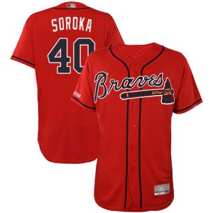 Amazing Braves #40 Mike Soroka Red Flexbase Authentic Collection Stitched MLB Jersey