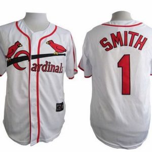 Amazing Cardinals #1 Ozzie Smith White Cooperstown Throwback Stitched MLB Jersey