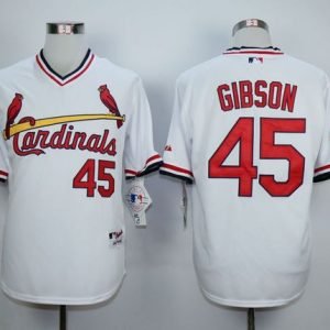Amazing Cardinals #45 Bob Gibson White 1982 Turn Back The Clock Stitched MLB Jersey
