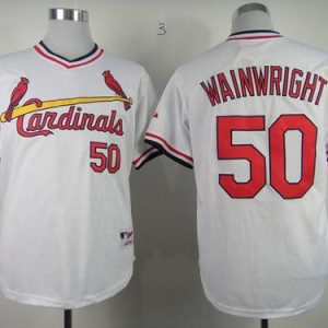 Amazing Cardinals #50 Adam Wainwright White 1982 Turn Back The Clock Stitched MLB Jersey