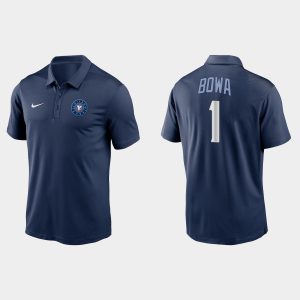 Amazing Chicago Cubs #1 Larry Bowa Men's Nike 2021 City Connect Polo   Navy Sports fans this is your chance Order soon to be part of the action