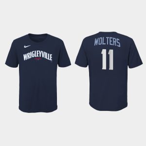 Amazing Chicago Cubs #11 Tony Wolters Youth Nike 2021 City Connect T Shirt   Navy For a short time available Grab yours quickly to own a team jersey