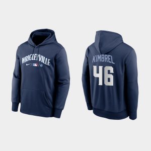 Amazing Chicago Cubs #46 Craig Kimbrel Men's 2021 City Connect Navy Therma Hoodie
