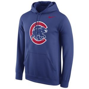 Amazing Chicago Cubs Nike Logo Performance Pullover Royal MLB Hoodie