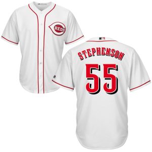 Amazing Cincinnati Reds #55 Robert Stephenson Majestic Cool Base Jersey White
