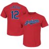 Amazing Cleveland Guardians #12 Francisco Lindor Majestic Official Name and Number T Shirt Scarlet Limited stock Order now to show your love for your team
