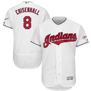 Amazing Cleveland Guardians #8 Lonnie Chisenhall Majestic Home 2019 All Star Game Patch Flex Base Player Jersey White