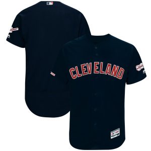 Amazing Cleveland Guardians Blank Majestic Alternate 2019 All Star Game Patch Flex Base Team Jersey Navy