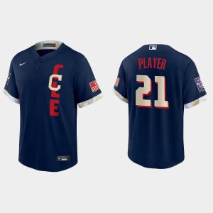 Amazing Cleveland Indians Custom 2021 MLB All Star Game Fan's Version Navy Jersey