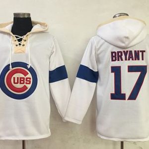 Amazing Cubs #17 Kris Bryant White Pullover MLB Hoodie