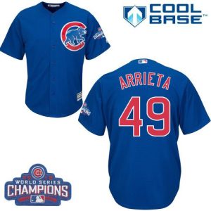 Amazing Cubs #49 Jake Arrieta Blue Alternate 2016 World Series Champions Stitched Youth MLB Jersey Collectors this is a must have Add it to your collection by ordering