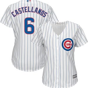 Amazing Cubs #6 Nicholas Castellanos White(Blue Strip) Home Women's Stitched MLB Jersey Collectors this is a must have Add it to your collection by ordering