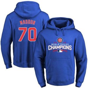 Amazing Cubs #70 Joe Maddon Blue 2016 World Series Champions Pullover MLB Hoodie