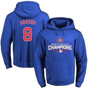 Amazing Cubs #8 Andre Dawson Blue 2016 World Series Champions Pullover MLB Hoodie