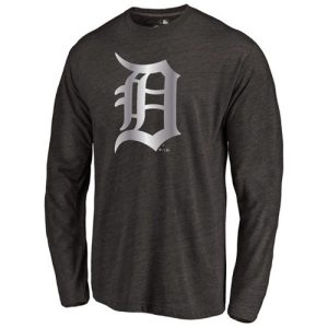 Amazing Detroit Tigers Platinum Collection Long Sleeve Tri Blend T Shirt Black