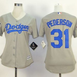 Amazing Dodgers #31 Joc Pederson Grey Alternate Road 2018 World Series Women's Stitched MLB Jersey Sports fans this is your chance Order soon to be part of the action