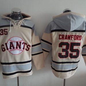 Amazing Giants #35 Brandon Crawford Cream Sawyer Hooded Sweatshirt MLB Hoodie