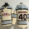 Amazing Giants #40 Madison Bumgarner Cream Sawyer Hooded Sweatshirt MLB Hoodie