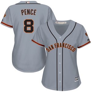 Amazing Giants #8 Hunter Pence Grey Road Women's Stitched MLB Jersey Sports enthusiasts seize this opportunity Order now to feel the game excitement