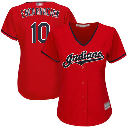 Amazing Guardians #10 Edwin Encarnacion Red Women's Stitched MLB Jersey Sports fans this is your chance Order soon to be part of the action
