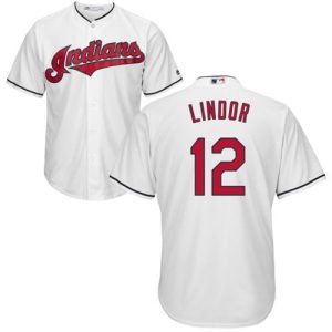 Amazing Guardians #12 Francisco Lindor White Home Stitched Youth MLB Jersey For a short time available Grab yours quickly to own a team jersey
